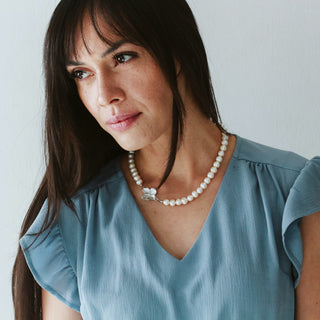 Plumeria Pearl Necklace