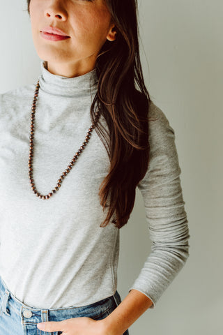 Cranberry Glow Pearl Necklace (Long)