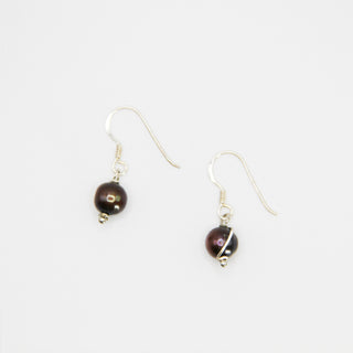 Cranberry Glow Pearl Earrings