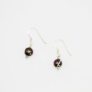 Cranberry Glow Pearl Earrings