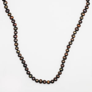 Cranberry Glow Pearl Necklace (Long)