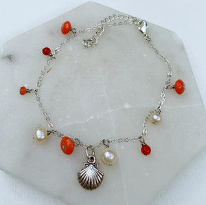 Seaside Ankle Bracelet (Coral)