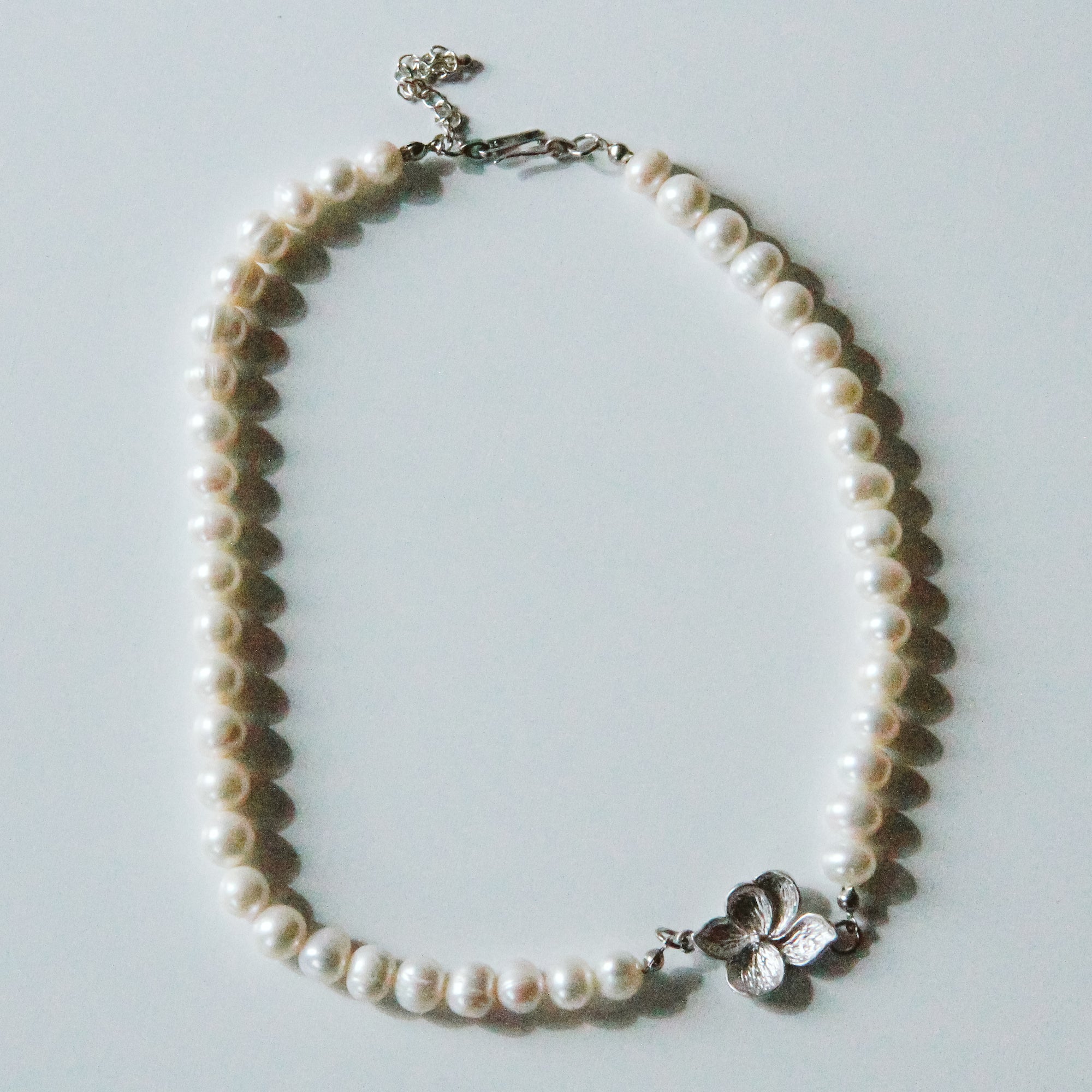 Plumeria Pearl Necklace