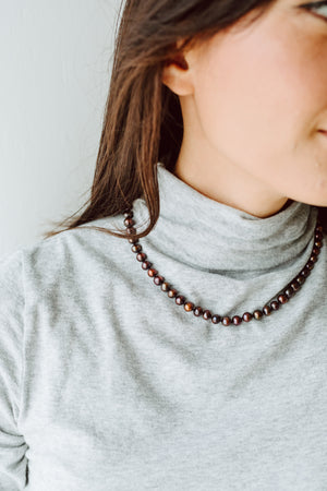 Cranberry Glow Pearl Necklace